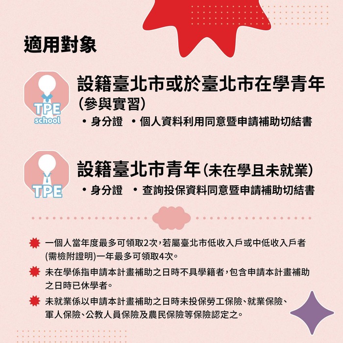 【就輔組】臺北市政府青年局針對青年「職涯發展」訂定3項補助計圖片