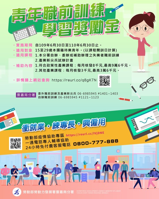 [就輔組]勞動部各項協助畢業青年求職參訓專案【臺南就業中心】圖片