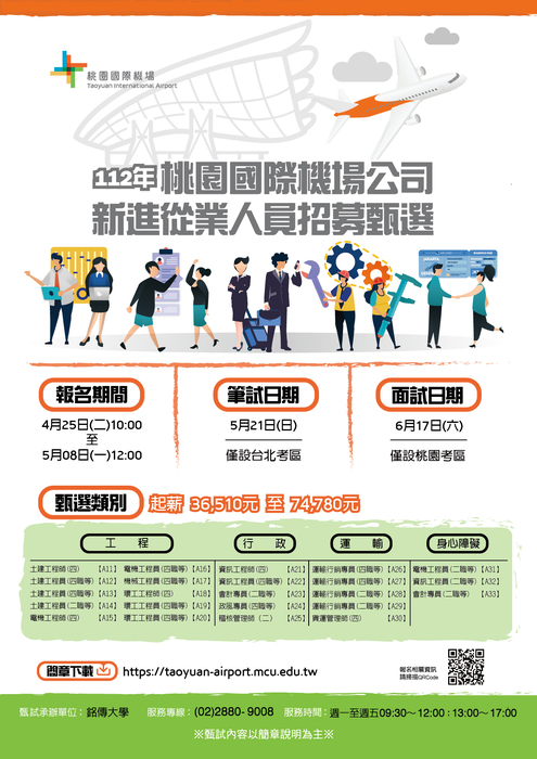 桃園國際機場股份有限公司112年新進從業人員招募甄選圖片