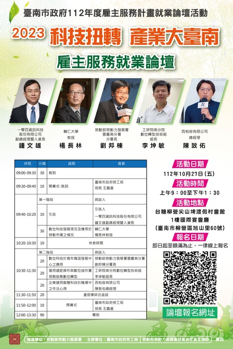 科技扭轉產業大台南雇主服務就業論壇圖片
