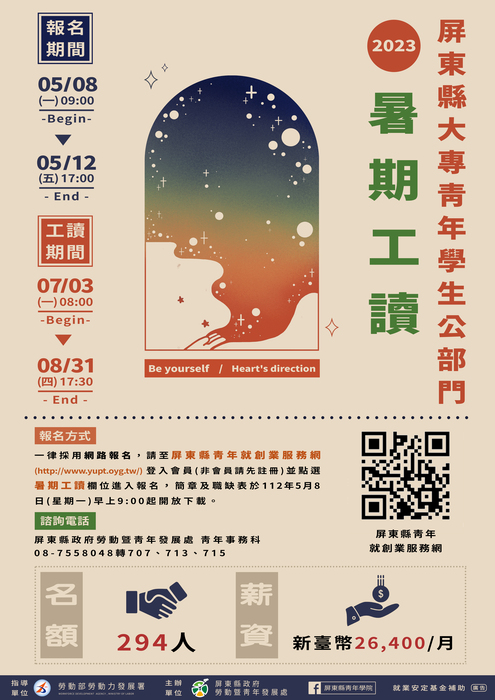 屏東縣政府112年度大專青年學生公部門暑期工讀計畫圖片