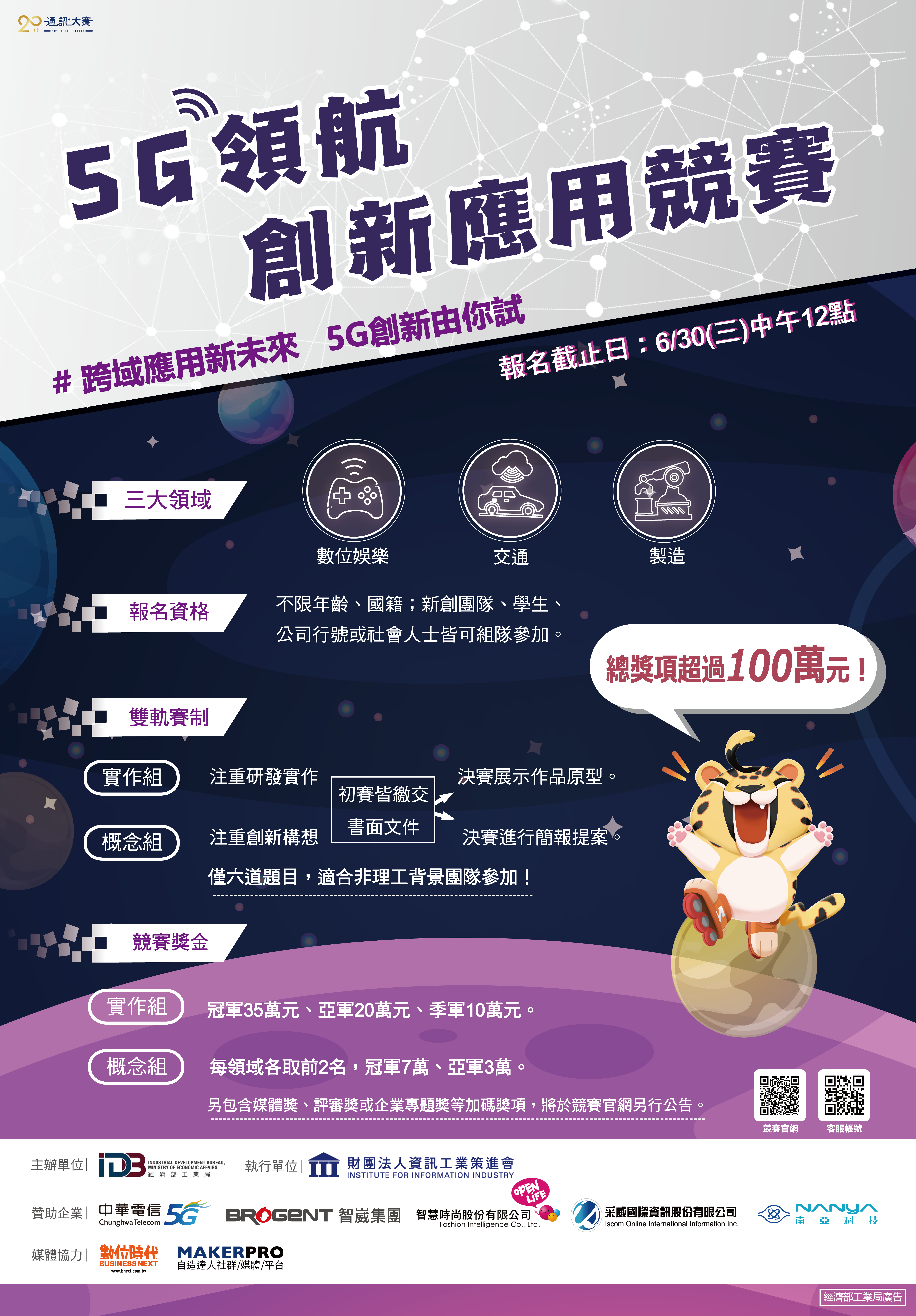 2021 通訊大賽-5G 領航創新應用競賽海報