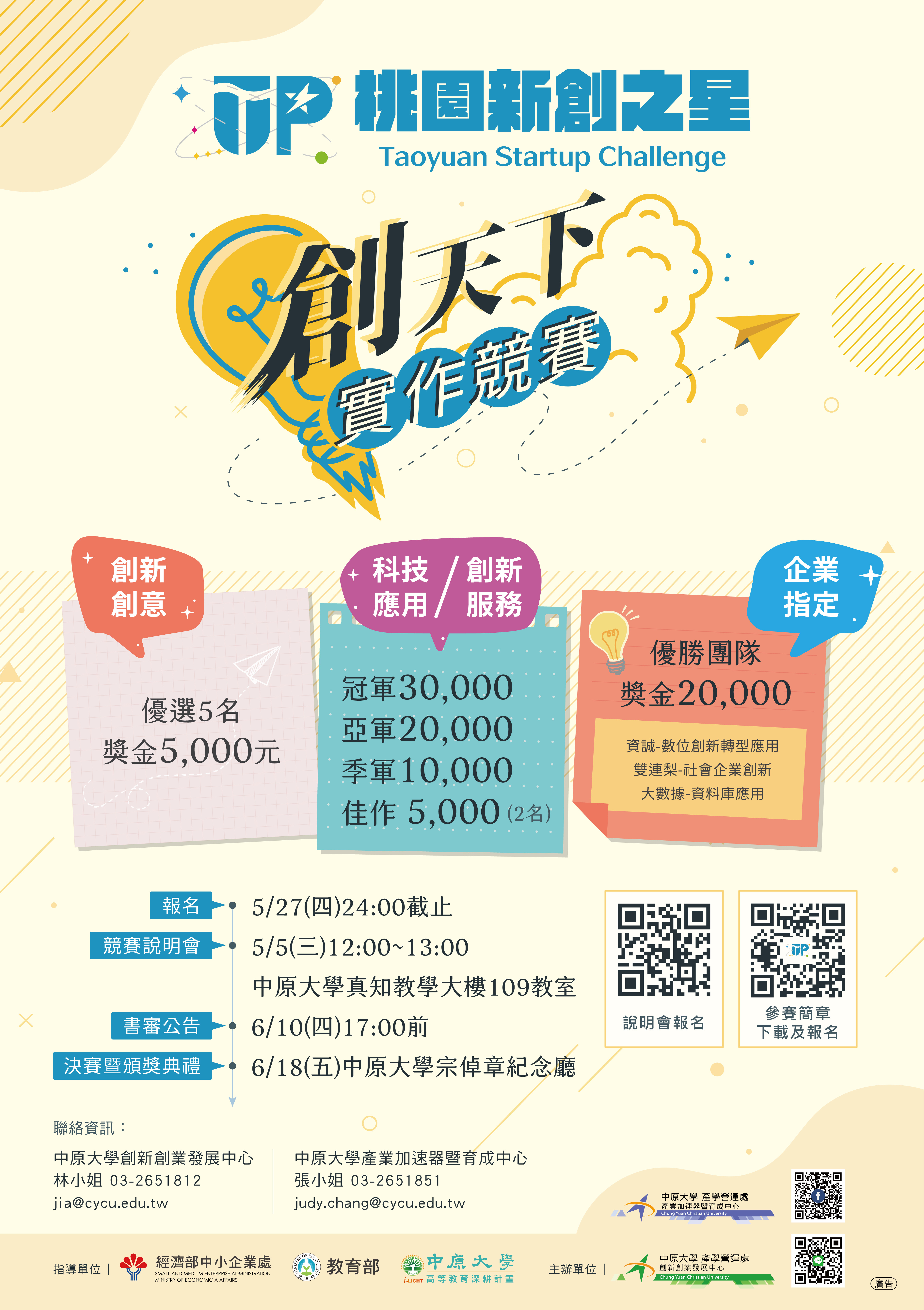 「2021桃園新創之星-創天下實作競賽」海報